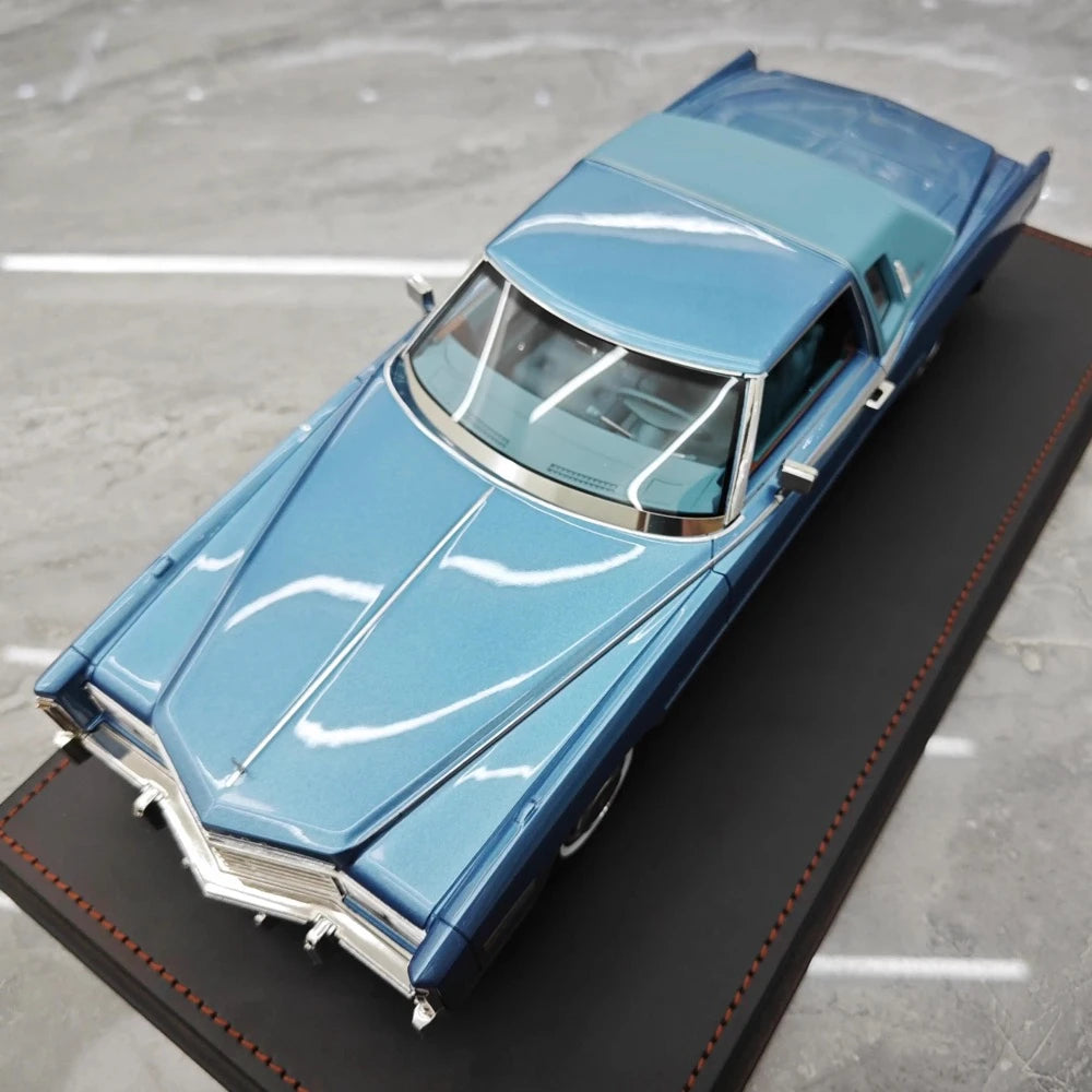 [Stamp Model] 1:18 Cadillac 1978 Eldorado Biarritz Coupe Blue Model Car Resin