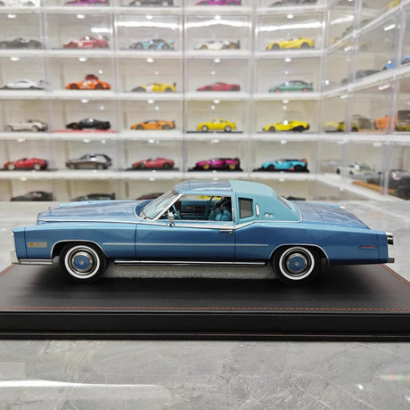 [Stamp Model] 1:18 Cadillac 1978 Eldorado Biarritz Coupe Blue Model Car Resin