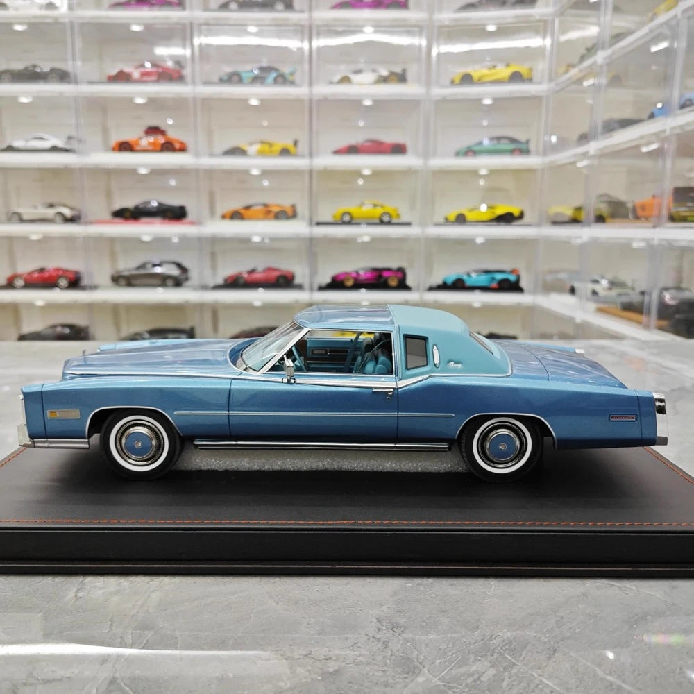 [Stamp Model] 1:18 Cadillac 1978 Eldorado Biarritz Coupe Blue Model Car Resin