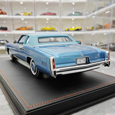 [Stamp Model] 1:18 Cadillac 1978 Eldorado Biarritz Coupe Blue Model Car Resin