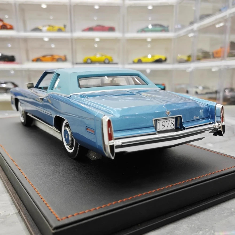 [Stamp Model] 1:18 Cadillac 1978 Eldorado Biarritz Coupe Blue Model Car Resin
