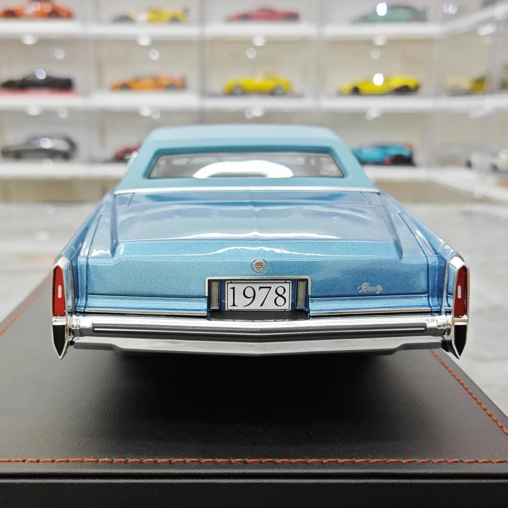 [Stamp Model] 1:18 Cadillac 1978 Eldorado Biarritz Coupe Blue Model Car Resin