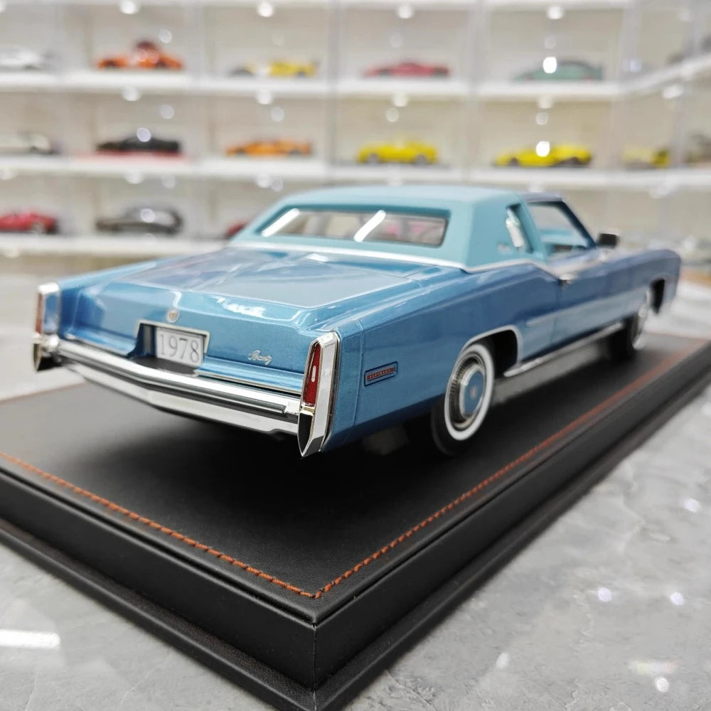 [Stamp Model] 1:18 Cadillac 1978 Eldorado Biarritz Coupe Blue Model Car Resin