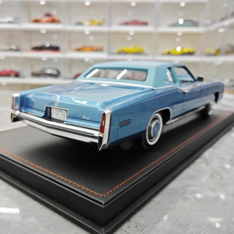 [Stamp Model] 1:18 Cadillac 1978 Eldorado Biarritz Coupe Blue Model Car Resin