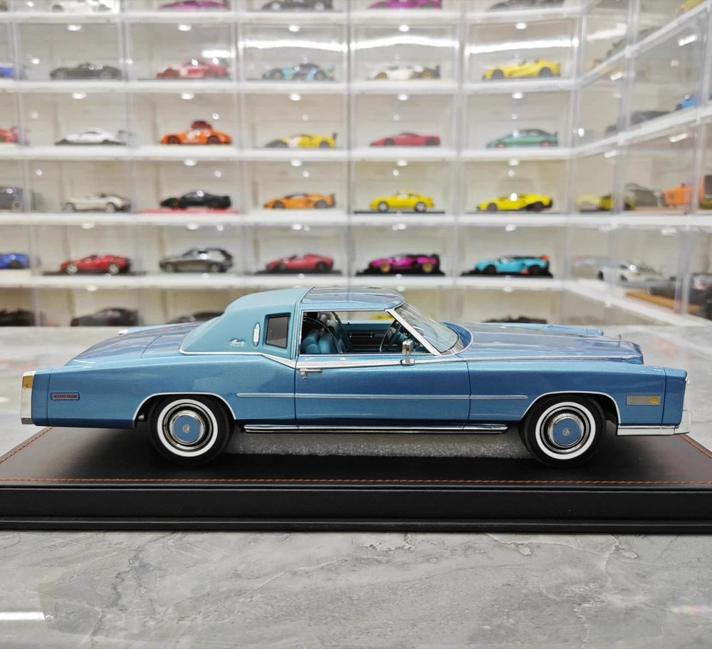 [Stamp Model] 1:18 Cadillac 1978 Eldorado Biarritz Coupe Blue Model Car Resin