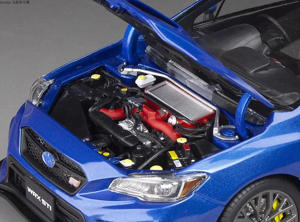 [SunStar] 1-18 Subaru 2018 WRX STI blu modellino di auto Die-Cast