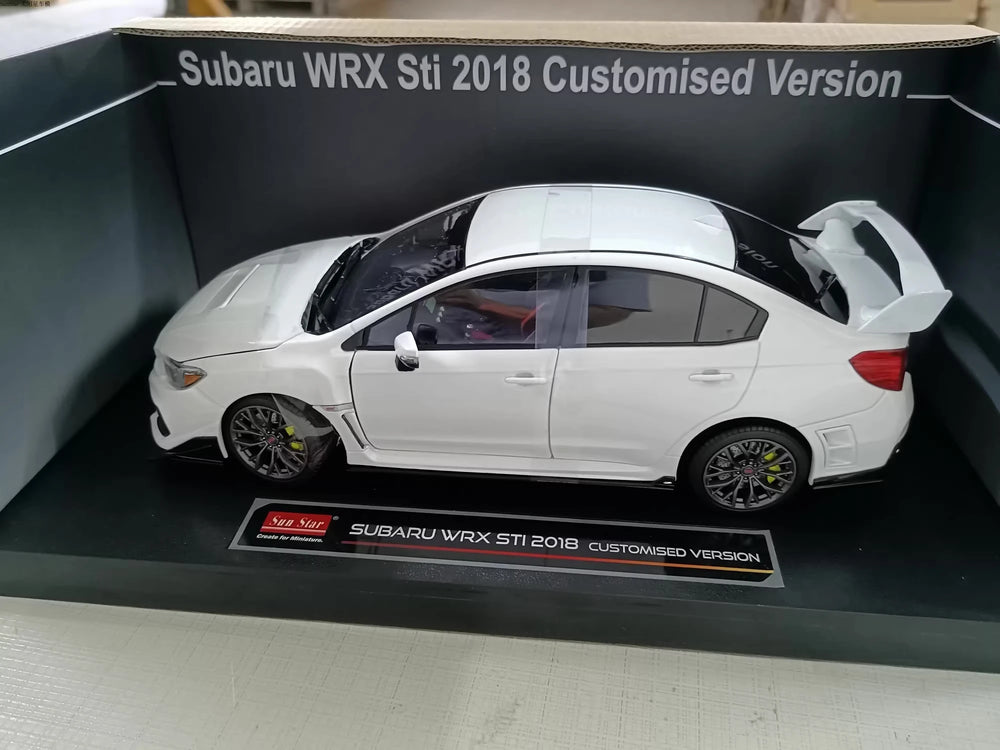 [SunStar] 1-18 Subaru 2018 WRX STI bianco modellino di auto Die-Cast