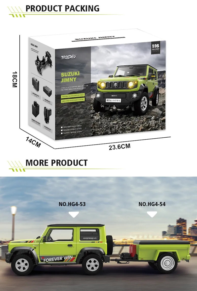 1:16 Scale Suzuki Jimny RC Off-Road Crawler - 2.4GHz Simulation Car Series RC Car
