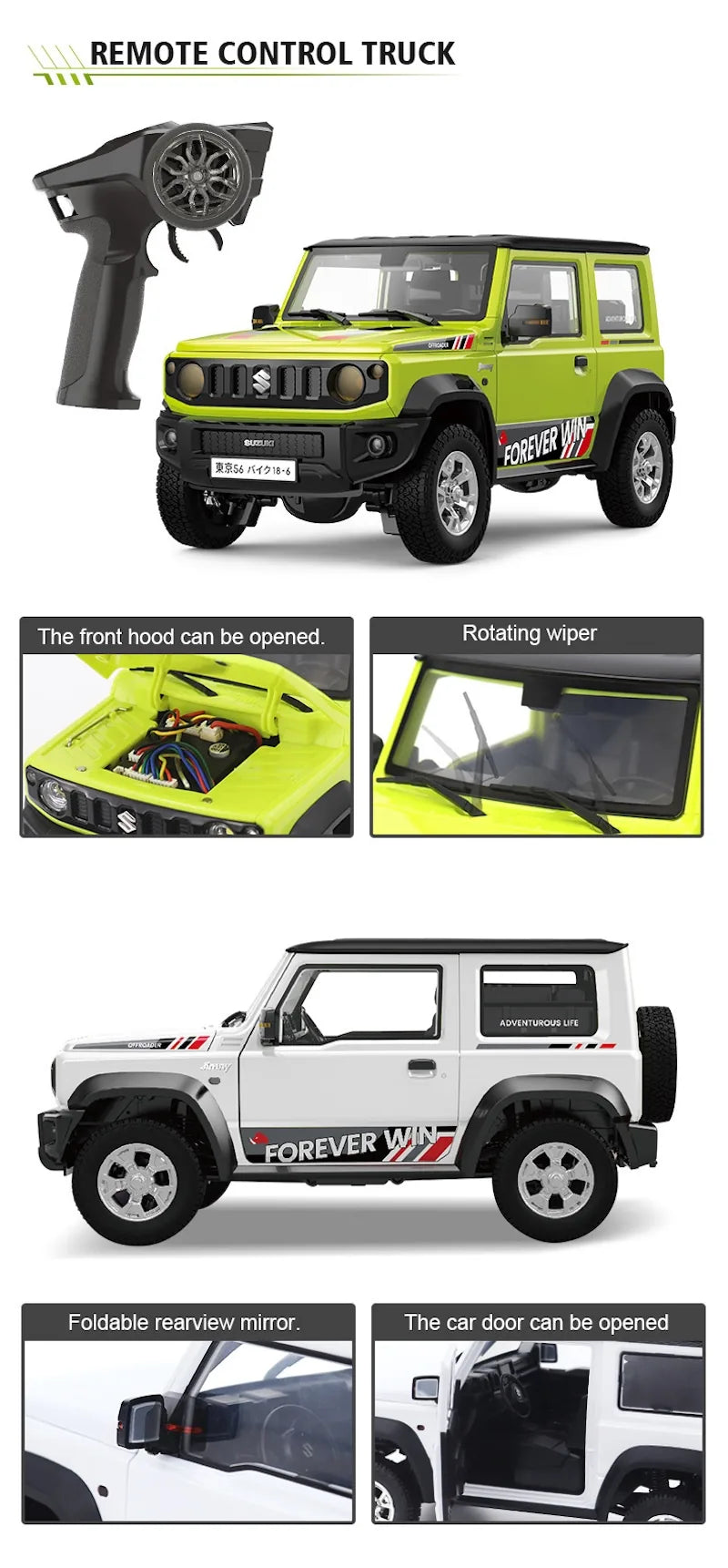 1:16 Scale Suzuki Jimny RC Off-Road Crawler - 2.4GHz Simulation Car Series RC Car
