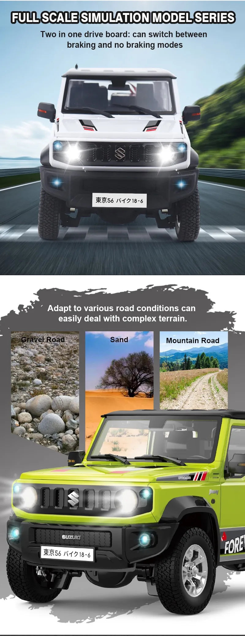 1:16 Scale Suzuki Jimny RC Off-Road Crawler - 2.4GHz Simulation Car Series RC Car