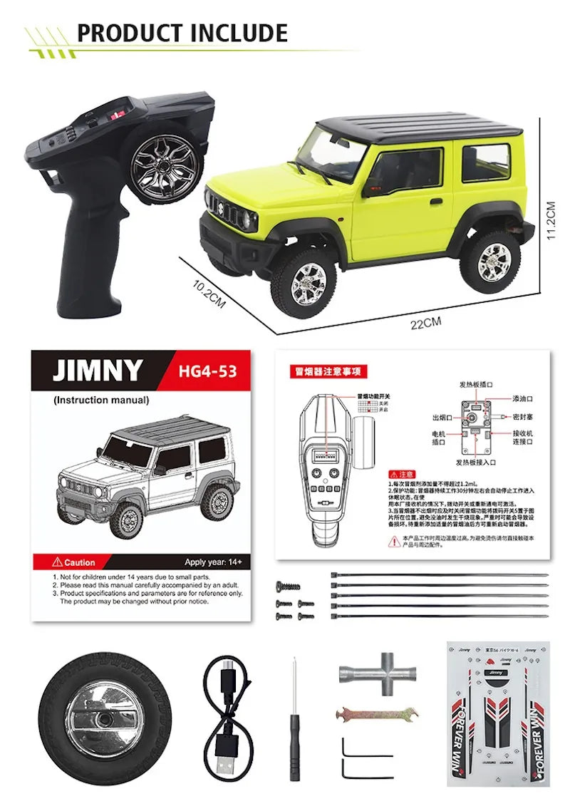 1:16 Scale Suzuki Jimny RC Off-Road Crawler - 2.4GHz Simulation Car Series RC Car