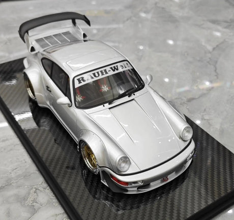 [TGM] 1:18 Porsche 1993 964 RWB Silver Model Car Resin