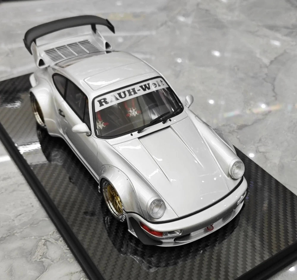 [TGM] 1:18 Porsche 1993 964 RWB Silver Model Car Resin