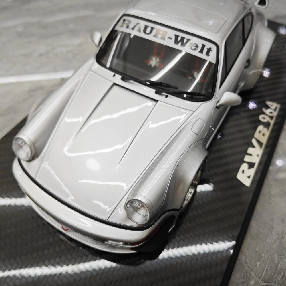 [TGM] 1:18 Porsche 1993 964 RWB Silver Model Car Resin