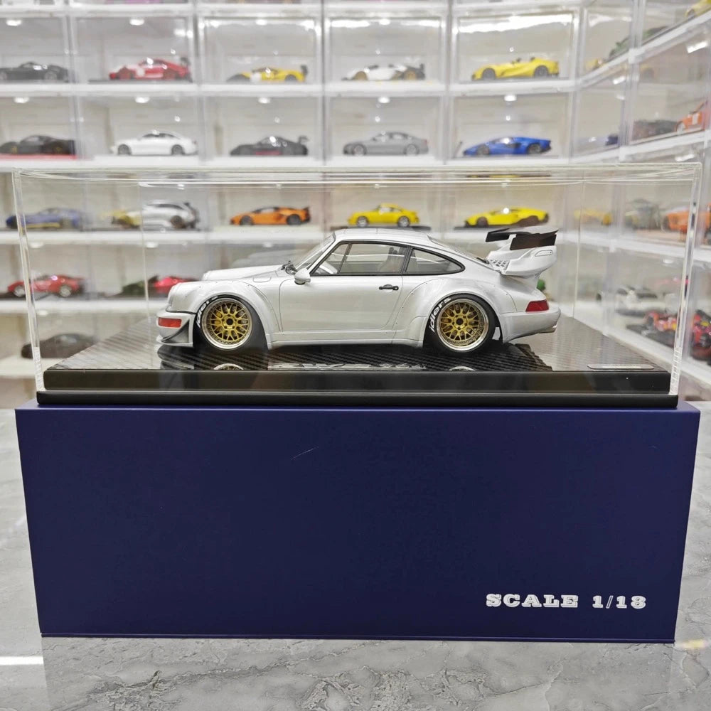 [TGM] 1:18 Porsche 1993 964 RWB Silver Model Car Resin