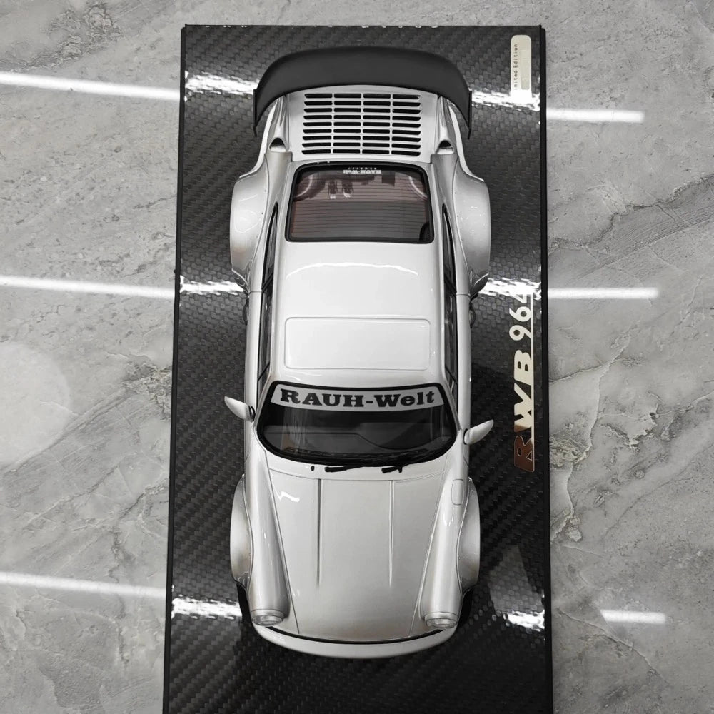 [TGM] 1:18 Porsche 1993 964 RWB Silver Model Car Resin