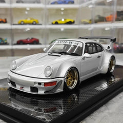 [TGM] 1:18 Porsche 1993 964 RWB Silver Model Car Resin