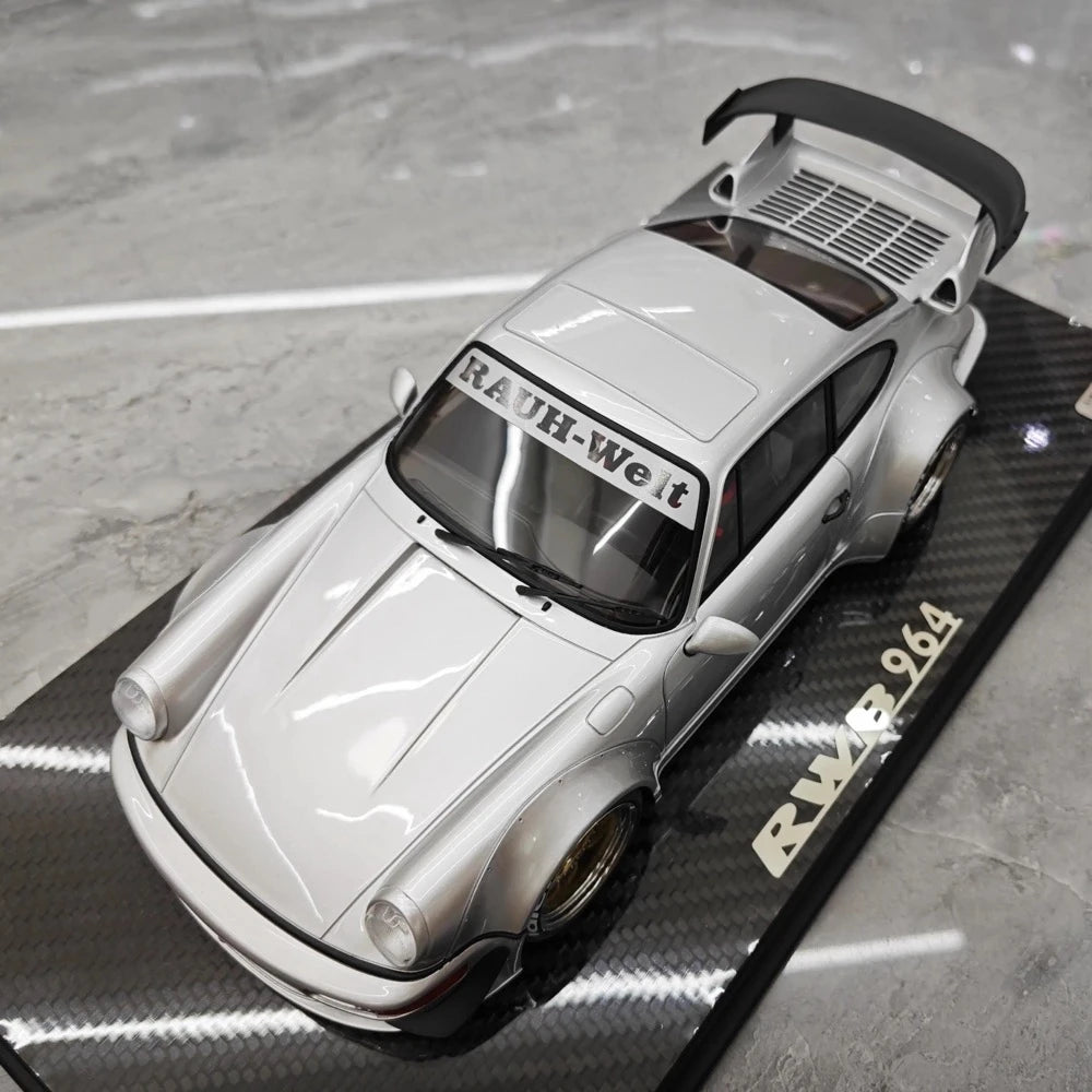 [TGM] 1:18 Porsche 1993 964 RWB Silver Model Car Resin