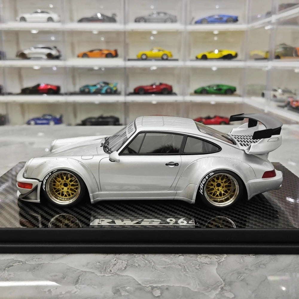 [TGM] 1:18 Porsche 1993 964 RWB Silver Model Car Resin