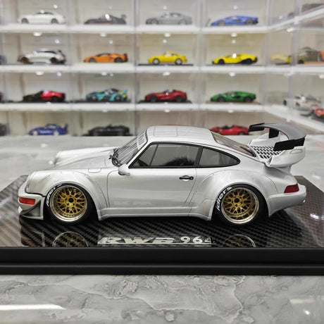 [TGM] 1:18 Porsche 1993 964 RWB Silver Model Car Resin