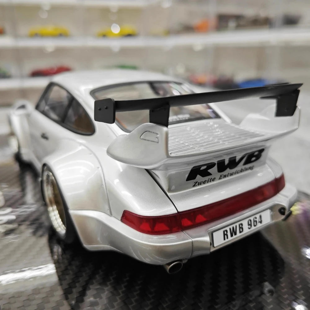 [TGM] 1:18 Porsche 1993 964 RWB Silver Model Car Resin