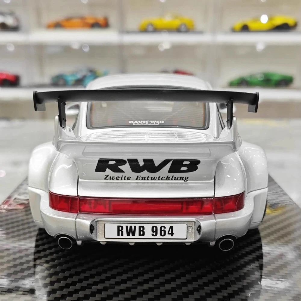 [TGM] 1:18 Porsche 1993 964 RWB Silver Model Car Resin