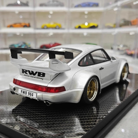 [TGM] 1:18 Porsche 1993 964 RWB Silver Model Car Resin