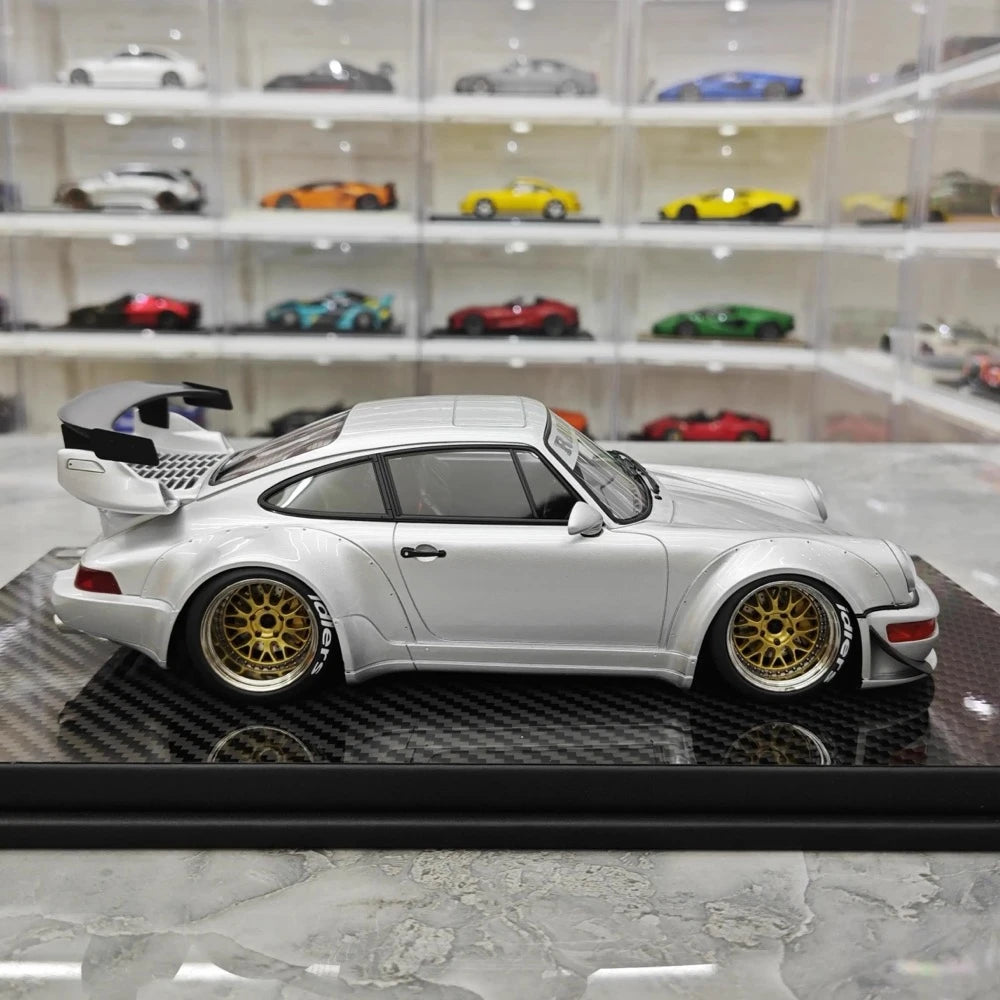 [TGM] 1:18 Porsche 1993 964 RWB Silver Model Car Resin
