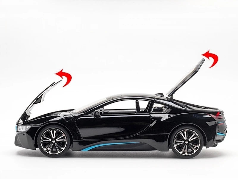 [TOY] 1:22 BMW 2013 I12 i8 zwart modelauto Die-Cast