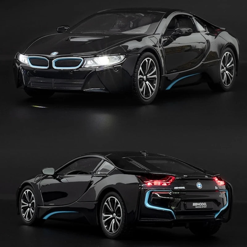 [TOY] 1:22 BMW 2013 I12 i8 Black Model Car Die-Cast