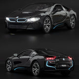 [TOY] 1:22 BMW 2013 I12 i8 Black Model Car Die-Cast