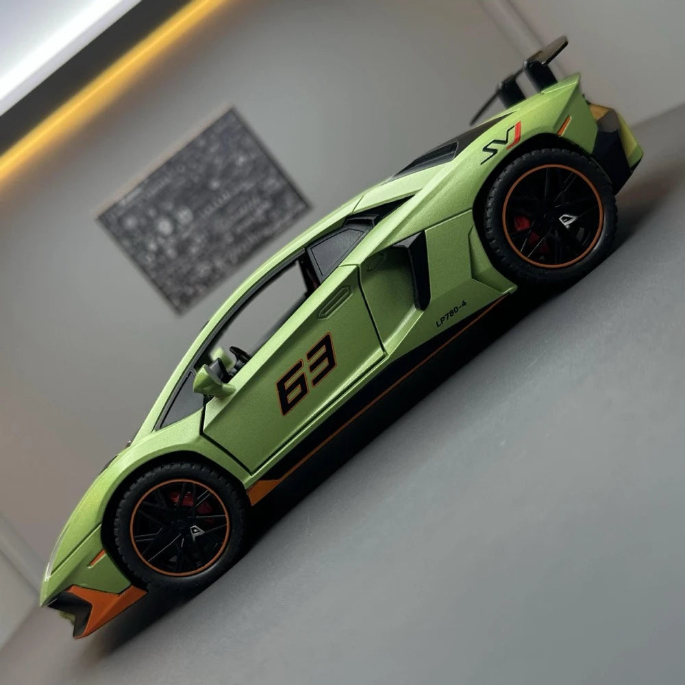 [TOY] 1:22 Lamborghini 2019 Aventador SVJ LP780-4 verde modellino di auto Die-Cast