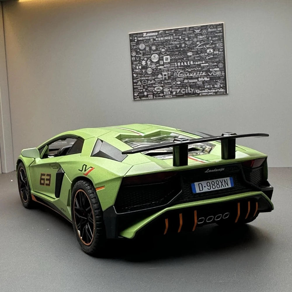 [TOY] 1:22 Lamborghini 2019 Aventador SVJ LP780-4 verde modellino di auto Die-Cast