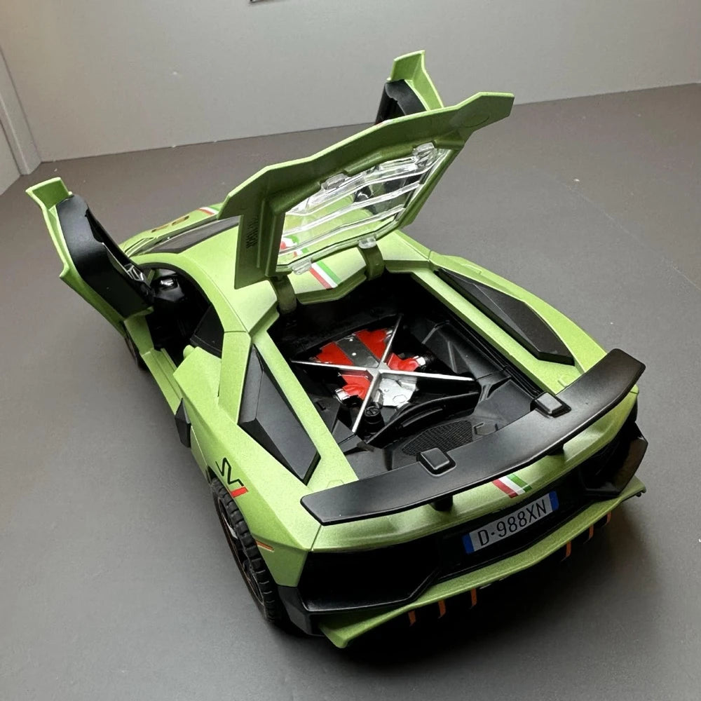 [TOY] 1:22 Lamborghini 2019 Aventador SVJ LP780-4 Green Model Car Die-Cast