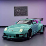 [TOY] 1:22 Porsche 1993 964 RWB Blue Model Car Die-Cast
