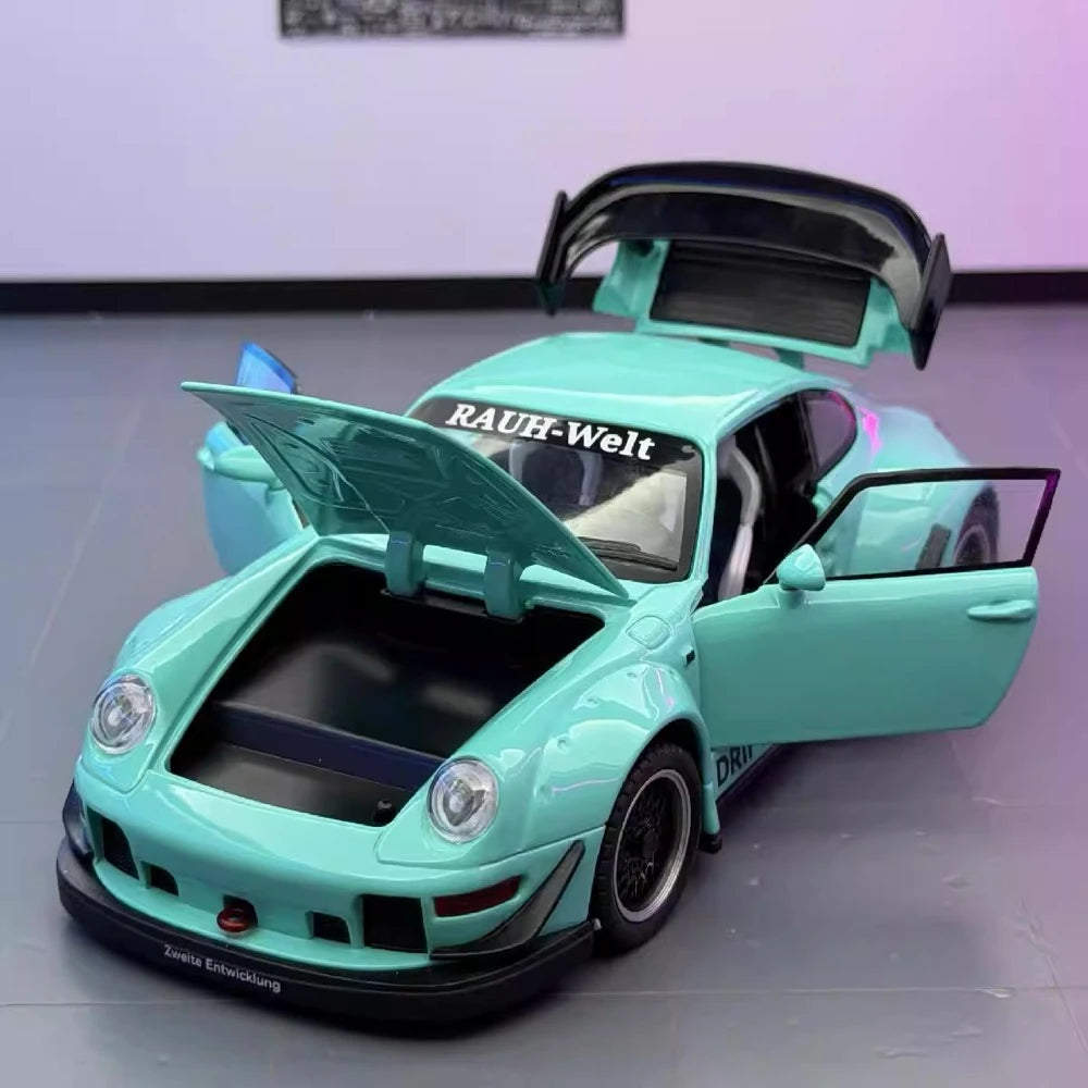 [TOY] 1:22 Porsche 1993 964 RWB blu modellino di auto Die-Cast