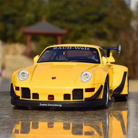Porsche 1993 964 RWB Keltainen 1:22 – Valuvalettu näyttömalli