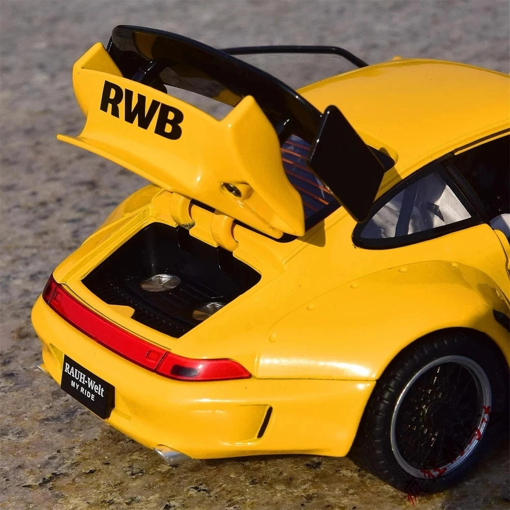[TOY] 1:22 Porsche 1993 964 RWB Yellow Model Car Die-Cast
