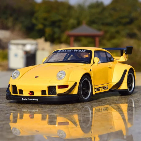 Porsche 1993 964 RWB Keltainen 1:22 – Valuvalettu näyttömalli