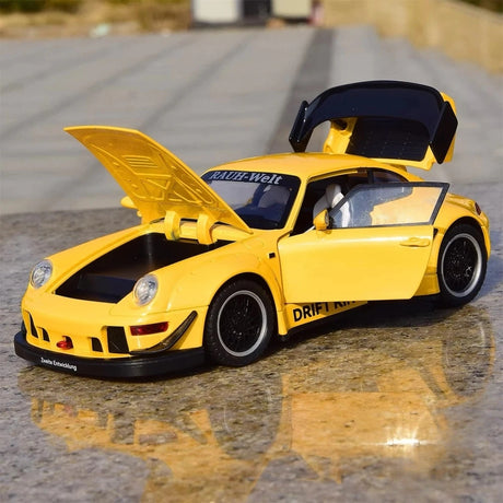 Porsche 1993 964 RWB Keltainen 1:22 – Valuvalettu näyttömalli
