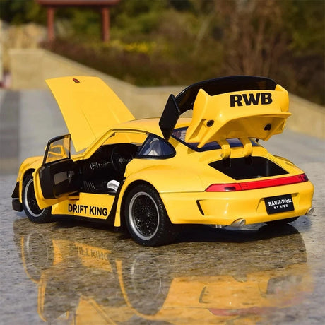 Porsche 1993 964 RWB Keltainen 1:22 – Valuvalettu näyttömalli