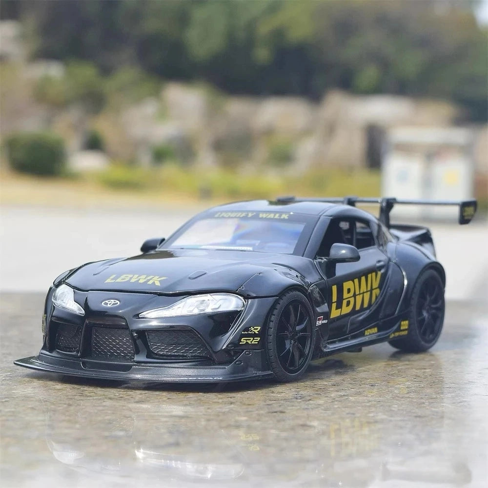 [TOY] 1:22 Toyota 2019 Supra A90 LBWK nero modellino di auto Die-Cast