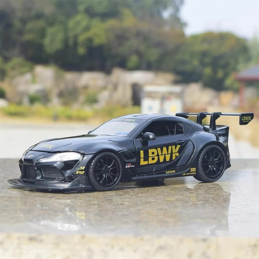 [TOY] 1:22 Toyota 2019 Supra A90 LBWK nero modellino di auto Die-Cast