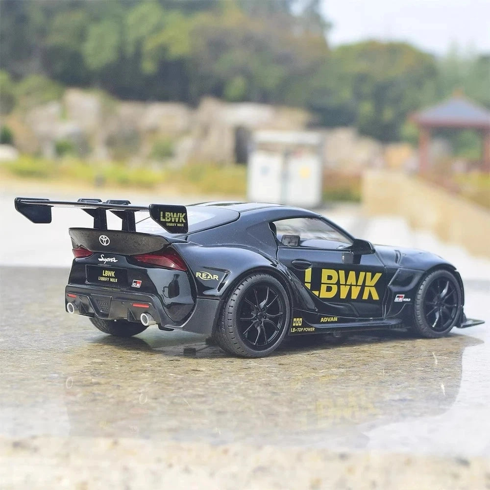 [TOY] 1:22 Toyota 2019 Supra A90 LBWK nero modellino di auto Die-Cast