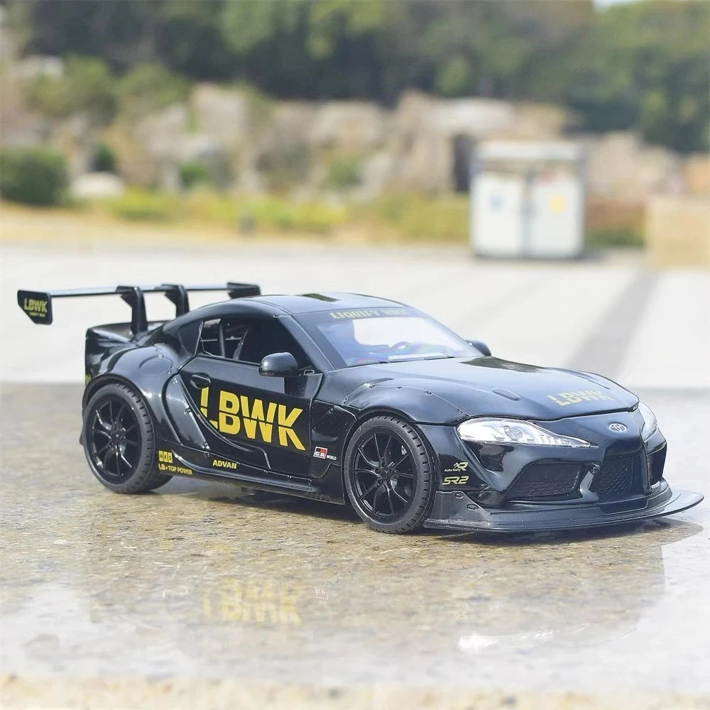 [TOY] 1:22 Toyota 2019 Supra A90 LBWK nero modellino di auto Die-Cast