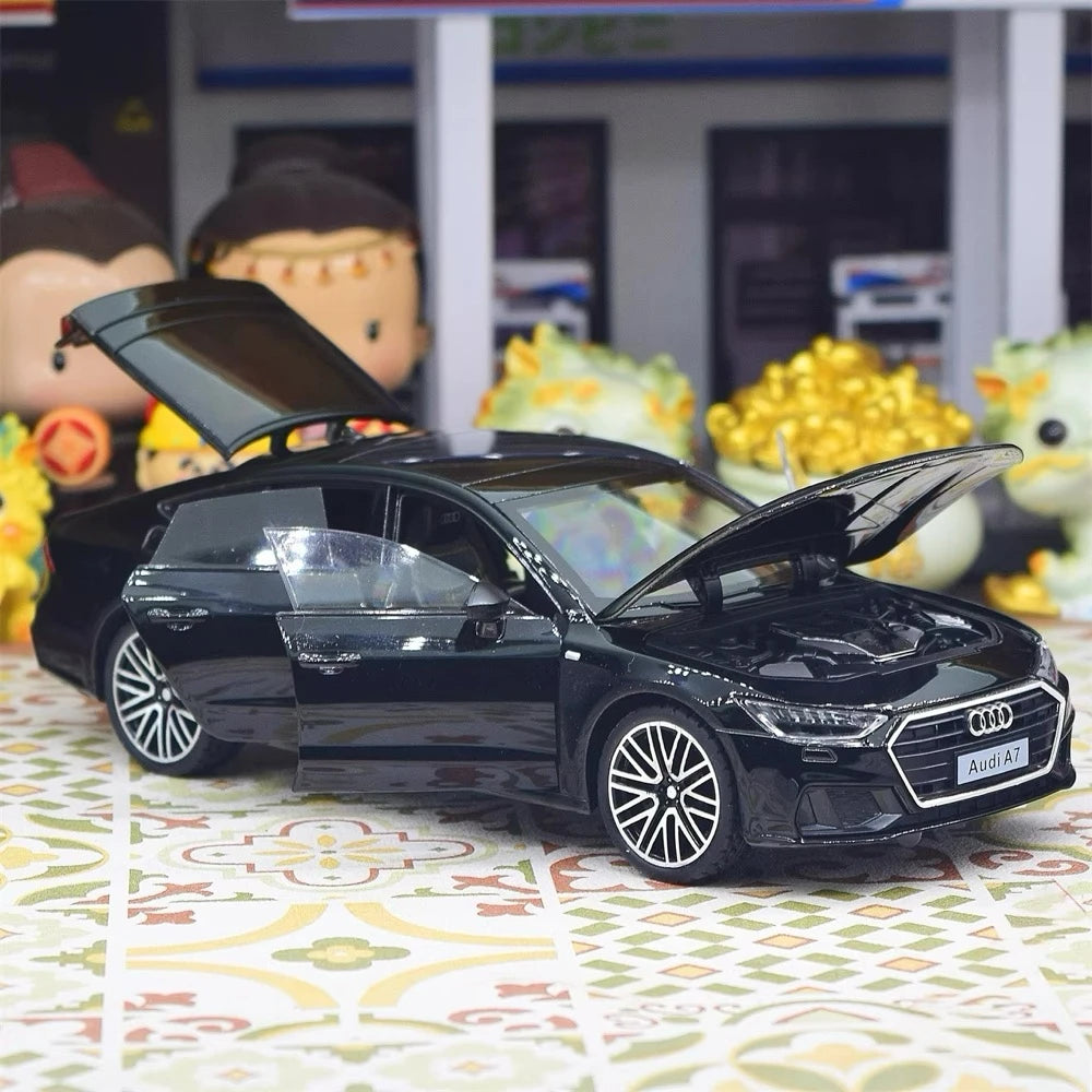 Audi 2018 A7 Black 1:24 – model wyświetlacza odlewany z odlewu