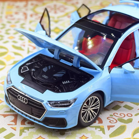 [TOY] 1:24 Audi 2018 A7 Blue Model Car Die-Cast