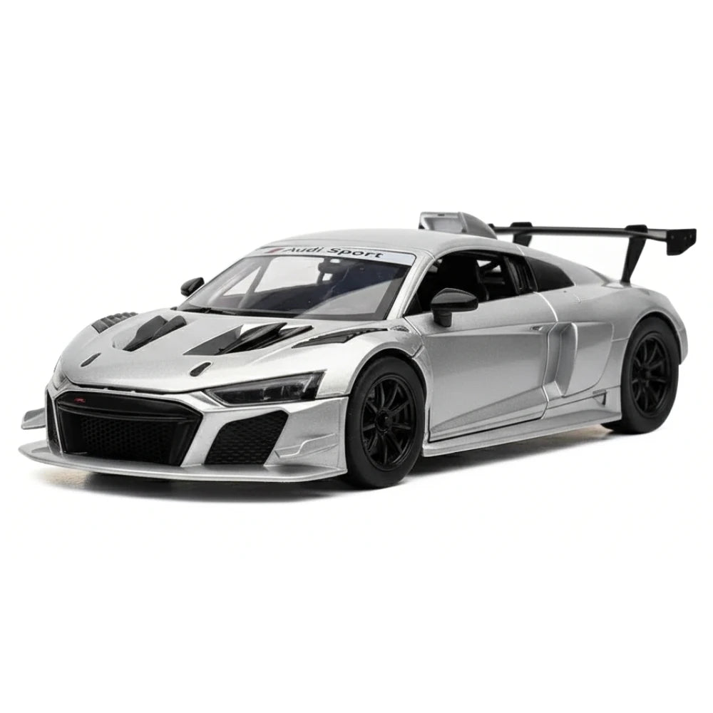 Audi 2019 R8 LMS GT2 Silver 1:24 – Valuvalettu näyttömalli