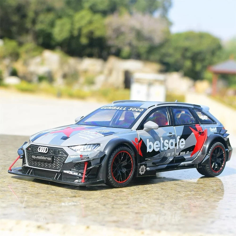 [TOY] 1:24 Audi 2019 RS6 Betsafe C8 Gray Model Car Die-Cast