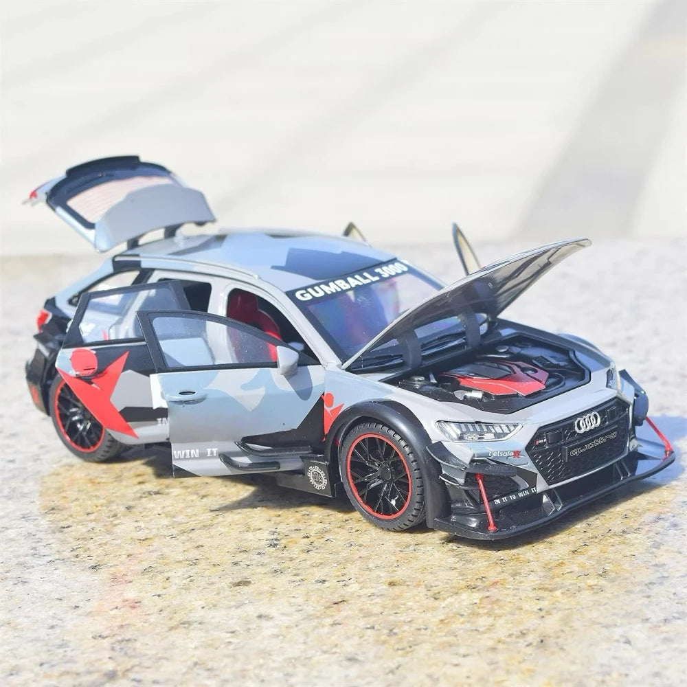 [TOY] 1:24 Audi 2019 RS6 Betsafe C8 Gray Model Car Die-Cast